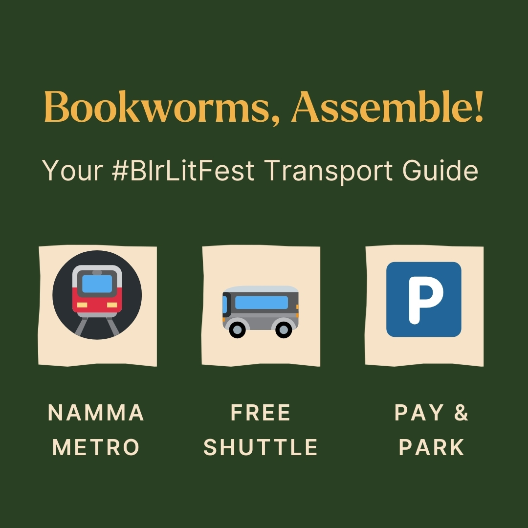 BlrLitFest's tweet photo. Skip the traffic, not the stories 😎
Be a public transport champ this weekend!

In partnership with @personal2public, we're operating free shuttle services between the venue and: 
🚇 Dr. B.R. Ambedkar/Vidhana Soudha metro station.
🚘 Paid Parking at Prestige Trade Towers. https://t.co/xSJJO02OA0