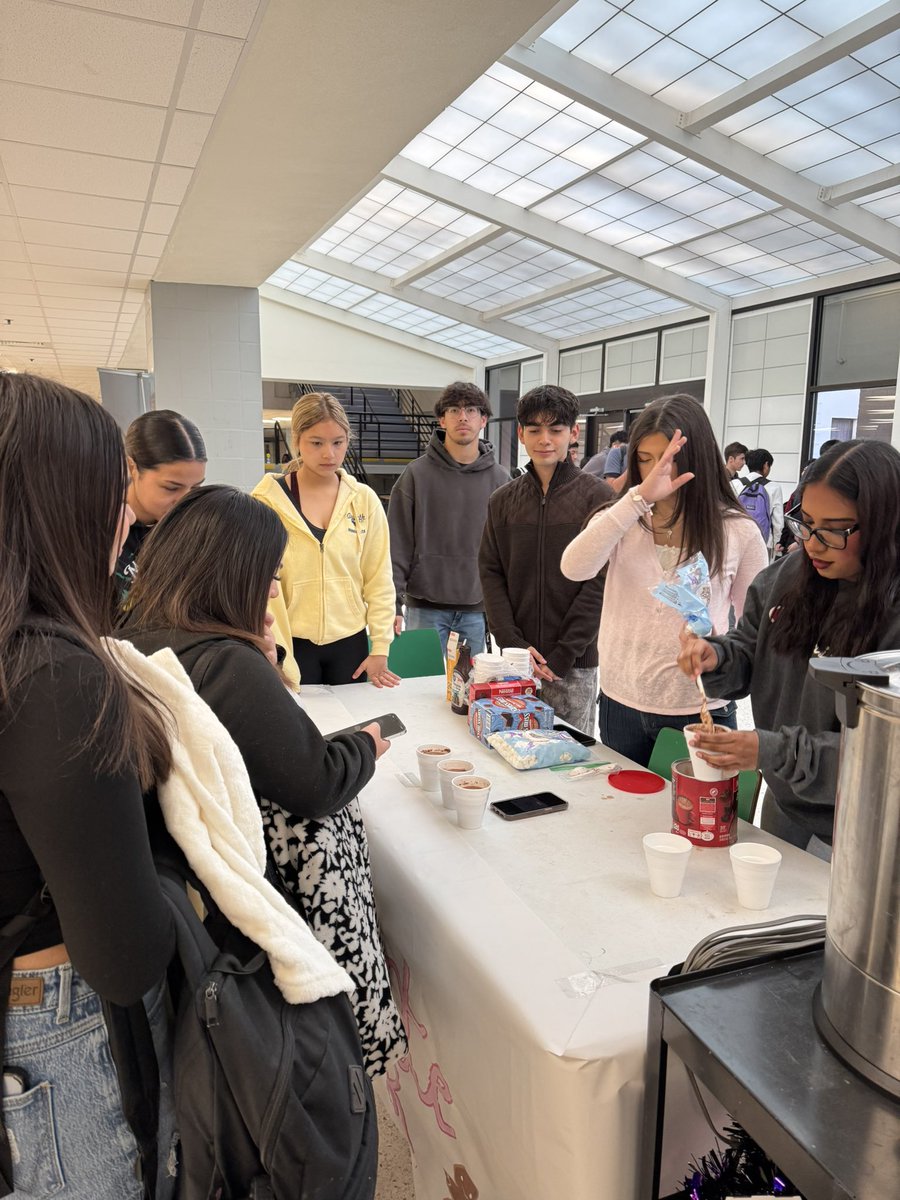 RoweDECA selling hot chocolate on a cold morning.
