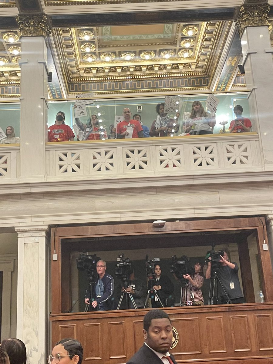 denisethewriter's tweet image. The @HallMonitorWPPM crew, or at least  half of it, is at @PHLCouncil chambers waiting for the final #CommitteeoftheWhole meeting on #76Place to get started. Get the details from @LMCG19143 and I in the #HallMonitor newsletter by signing up at HallMonitor.org.
