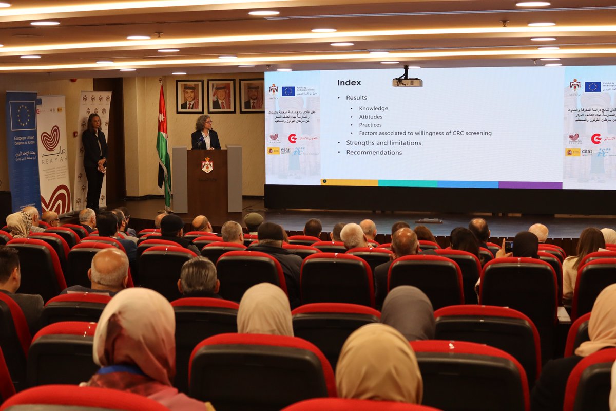 AecidJordan's tweet photo. (1/2) Evidence based practices improve health services‼️ This KAP survey on colorectal/CRC screening in Jordan, brings crucial information to shape @mohgovjordan  future interventions and awareness campaigns adressed to Jordanianas and refugees. https://t.co/6wrKFSasuZ