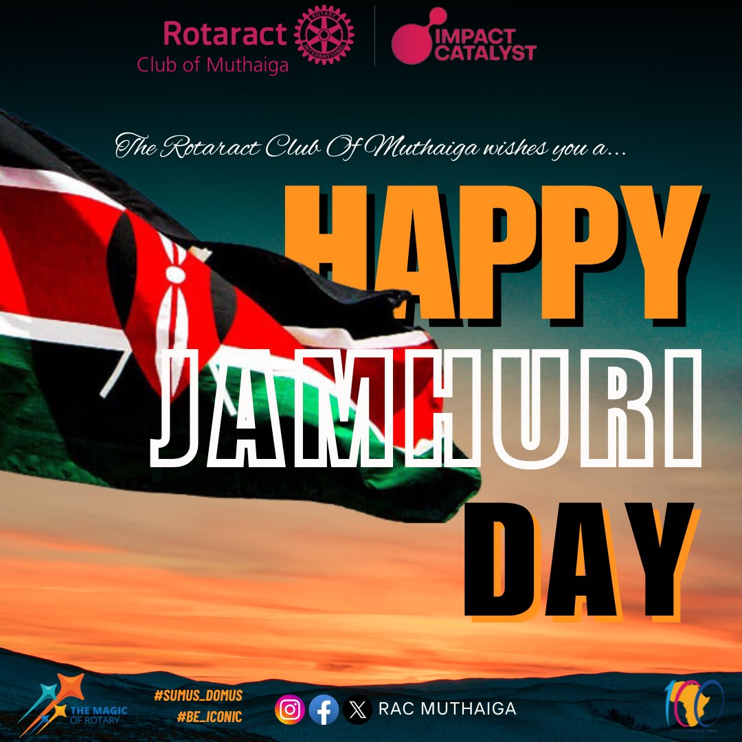 Today, we celebrate Kenya’s history, resilience, and progress as a nation. May this day inspire unity, patriotism and a commitment. Let's continue to uplift each other and serve our communities with the spirit of service above self. Wishing you peace, joy and pride on this day
