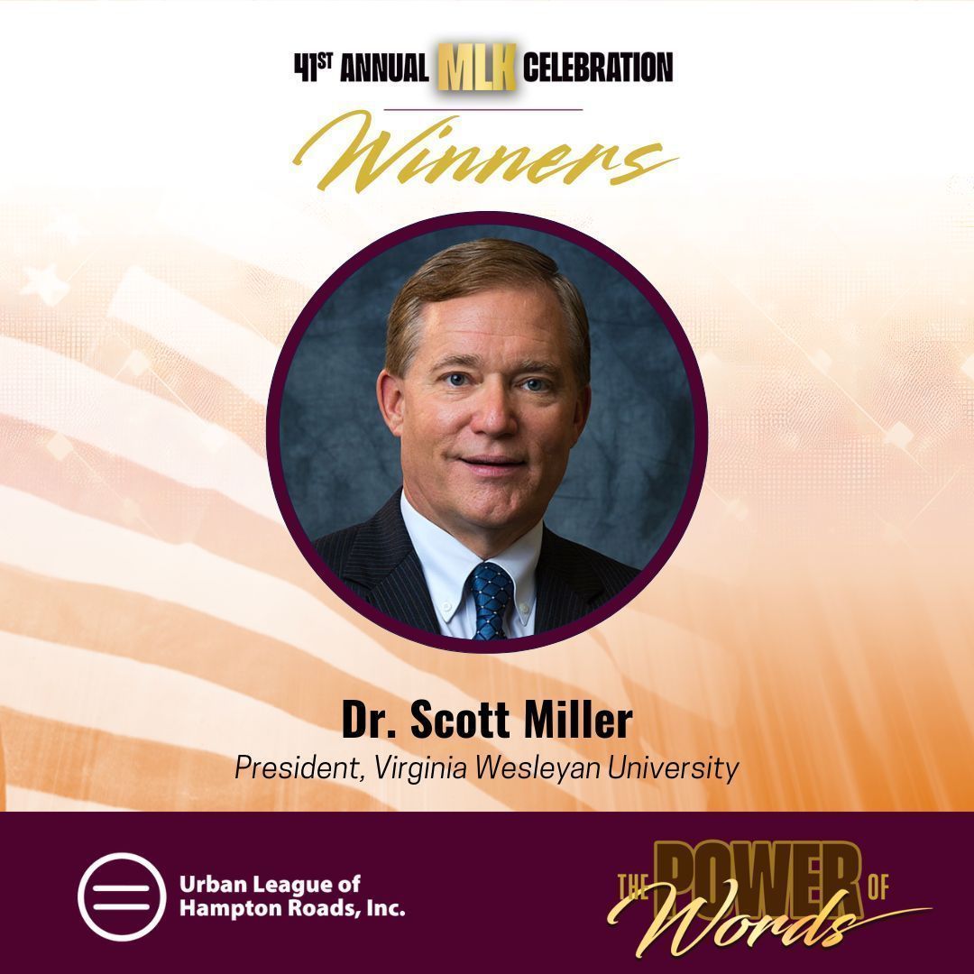 Spend dinner with us on Jan. 16, 2025 as we honor several community leaders at our 41st MLK Celebration. Dr. Scott Miller, President of Virginia Wesleyan University, will be honored for his transformative leadership in higher education.

🎟️ Tickets: ulhr.org/mlk-awards