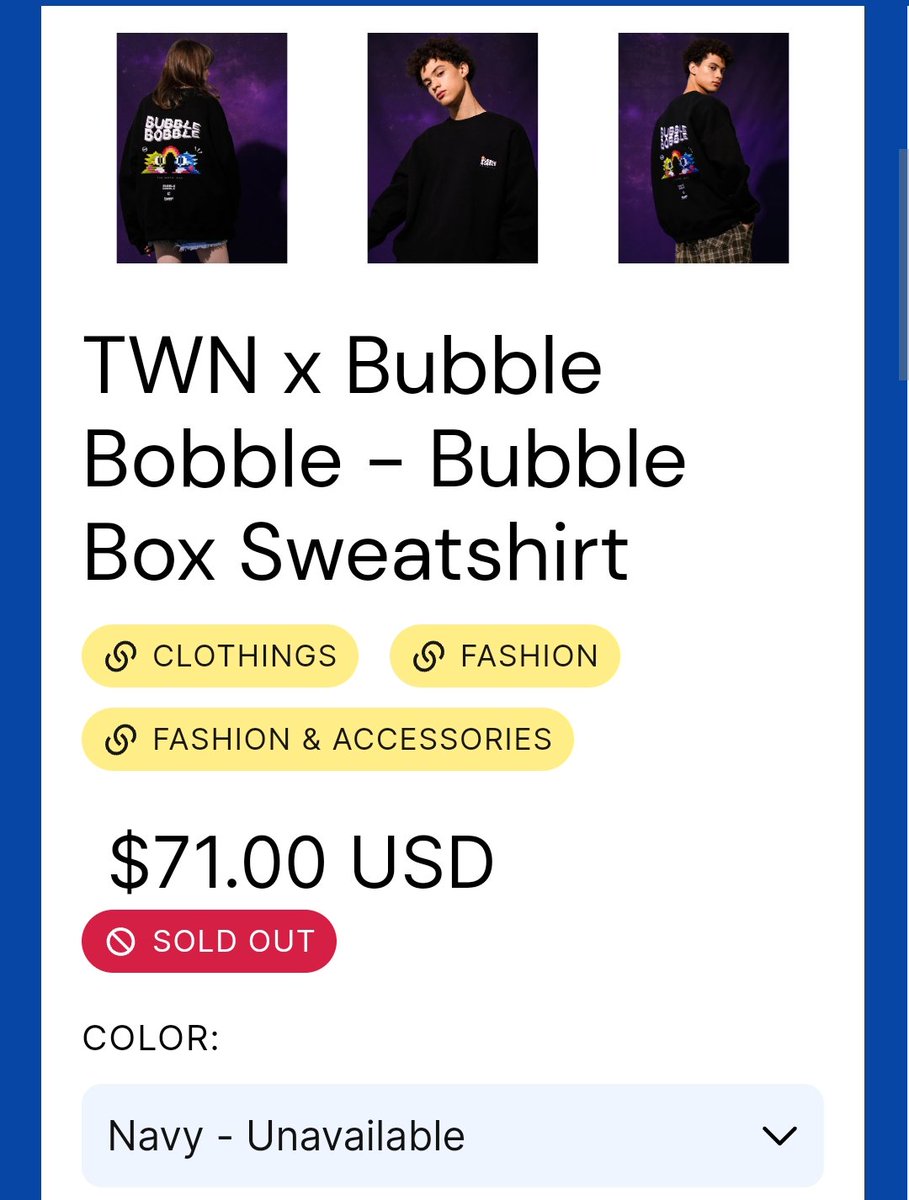 ArullFalla's tweet image. Want to sell barang preloved oleh2 dari jepang.
*Good Condition
*Good price dari aku karena udah kupakek. (Nanti ku kasih link toped)

TWN x Bubble Bobble - Bubble Box Sweatshirt

LD 140cm ukuran di tag M tapi M luar bisa buat L-XL

#wts
#crewneck
#twn
#twnxbubblebobble