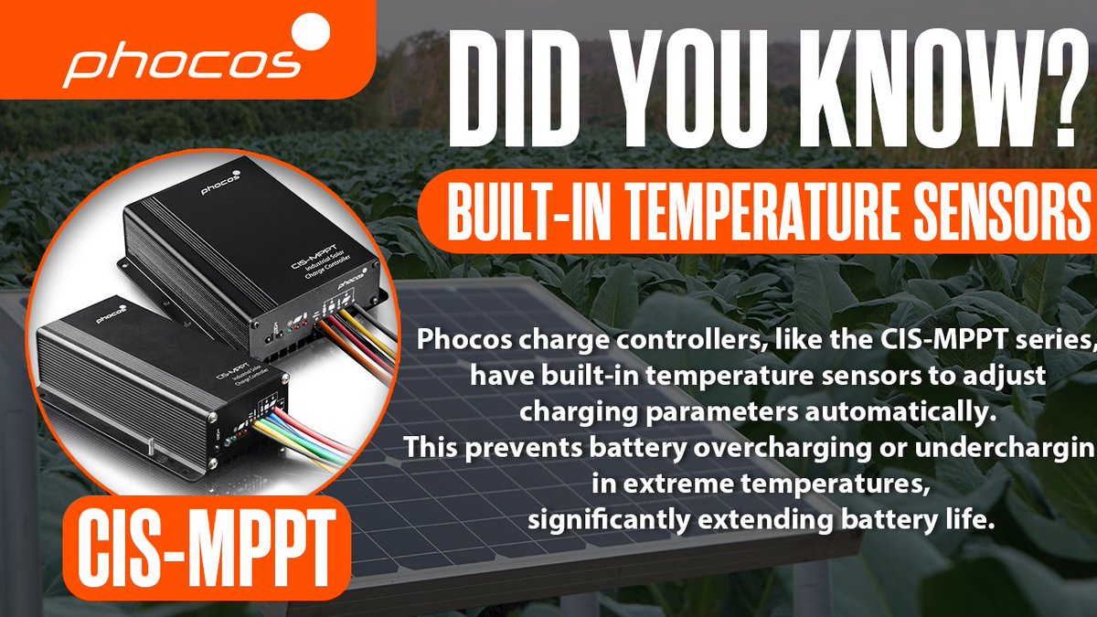 phocos's tweet photo. Designed with features like built-in temperature sensors &amp; ultra-low power consumption, Phocos products ensure reliable energy management in any environment. 

Contact us today to learn more about how Phocos can power your success.
https://t.co/20Yz1SsUKg

Marketing.na@Phocos.com https://t.co/PUBTEkqzIS