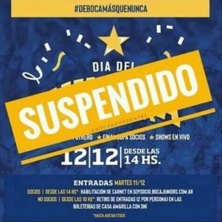 Feliz día a la hinchada más fiel que nunca abandona en las malas, y menos tres días después de haber perdido una final contra River.