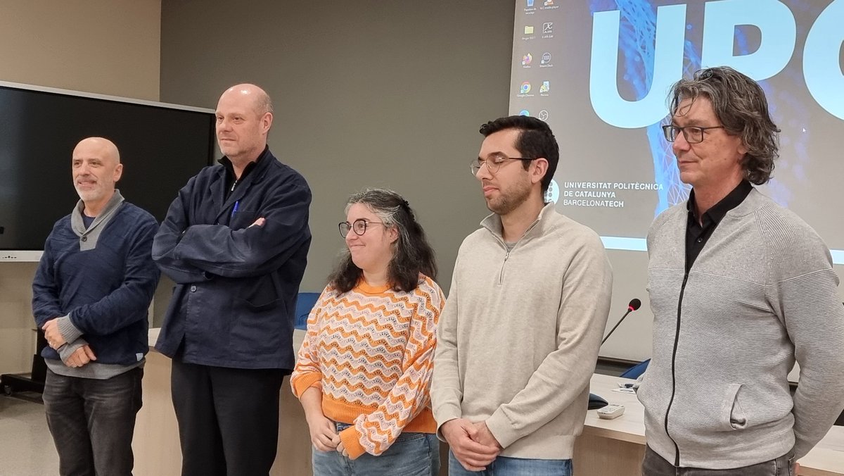 Aquest migdia s'han presentat els 4 projectes europeus ďenguany dirigits pel professorat de la <a href="/upcmanresa/">UPC Manresa</a>: Andrea Aler [Widcon]  Marc Bascompta [Criteria] i Josep Oliva [Bloom, Queen] per part de <a href="/LlSanmiquel/">Lluís Sanmiquel</a> director del Departament EMIT i Pere Palà director de ľEPSEM.