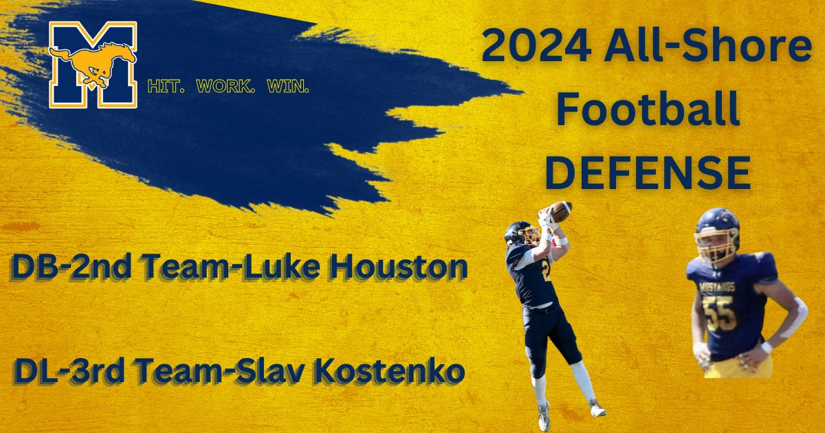 mustangsfootball (@mhsmustangsfb) on Twitter photo Congratulations to our All-Shore Conference defensive players <a href="/Luke_Houston02/">Luke Houston</a> and <a href="/slav_k07/">Viacheslav</a> for being selected. Well deserved honors! Congratulations to our All-Shore Conference defensive players <a href="/Luke_Houston02/">Luke Houston</a> and <a href="/slav_k07/">Viacheslav</a> for being selected. Well deserved honors!