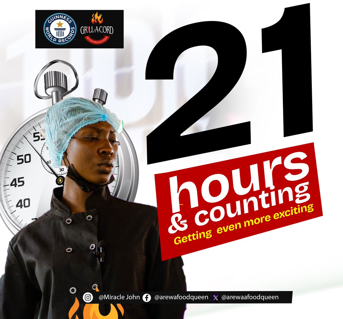 arewaafoodqueen's tweet image. 21 hours in and Mina is still serving up mouth-watering goodness. 

#GrillACord #GrillingwithMiracle #Sarautaarewamina #GuinnessWorldRecord #LongestbarbecueMarathon #Kaduna #maisuya #RecordBreaker #Foodgirl #Nigeria