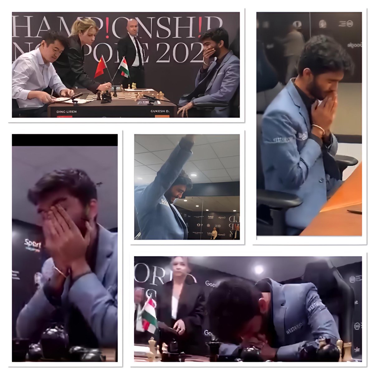 SusanPolgar's tweet photo. The final moments of the making of the youngest ever World Chess Champion! 

@DGukesh displayed an incredible level of fighting spirit, nerves of steel, outstanding mental toughness, insane level of self confidence, etc., all qualities of a champion, and he just turned 18 at the end of May! He is also professional, mature, humble and always conducts himself with class!

He is nowhere near his peak yet and he will only get better! This is exciting for chess and for India, the biggest chess loving country! 🇮🇳 He will also be an amazing Ambassador for Chess for years to come! 

The biggest congratulations to the new World Champion, his family, and the Indian chess community! 👏 @aicfchess @FIDE_chess
