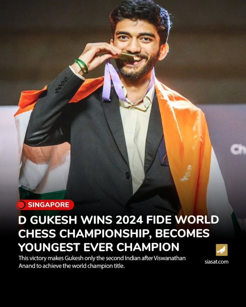 KasthuriShankar's tweet image. Congratulations @DGukesh ,  18th world champion at just 18years old ! 
Youngest ever undisputed champion . 

What a huge moment for his family, for his school, for Chennai, for India ! What a huge moment for Chess! 

#GukeshDing #chessbaseindia #FIDEChess 
#gukeshdommaraju