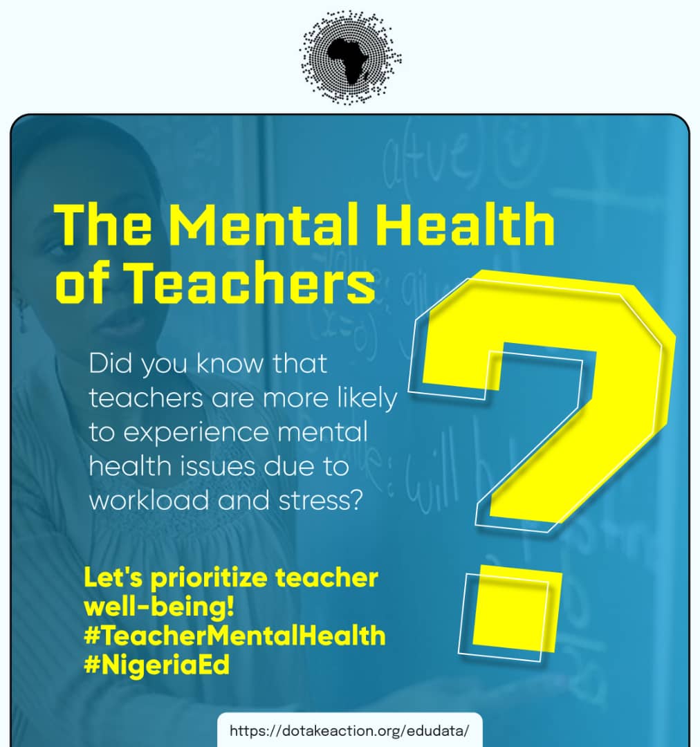 data4devt's tweet image. Teachers shape the world, one mind at a time!
Let's prioritize their mental health too!
#TeacherMentalHealth #WorldShapers #EduData