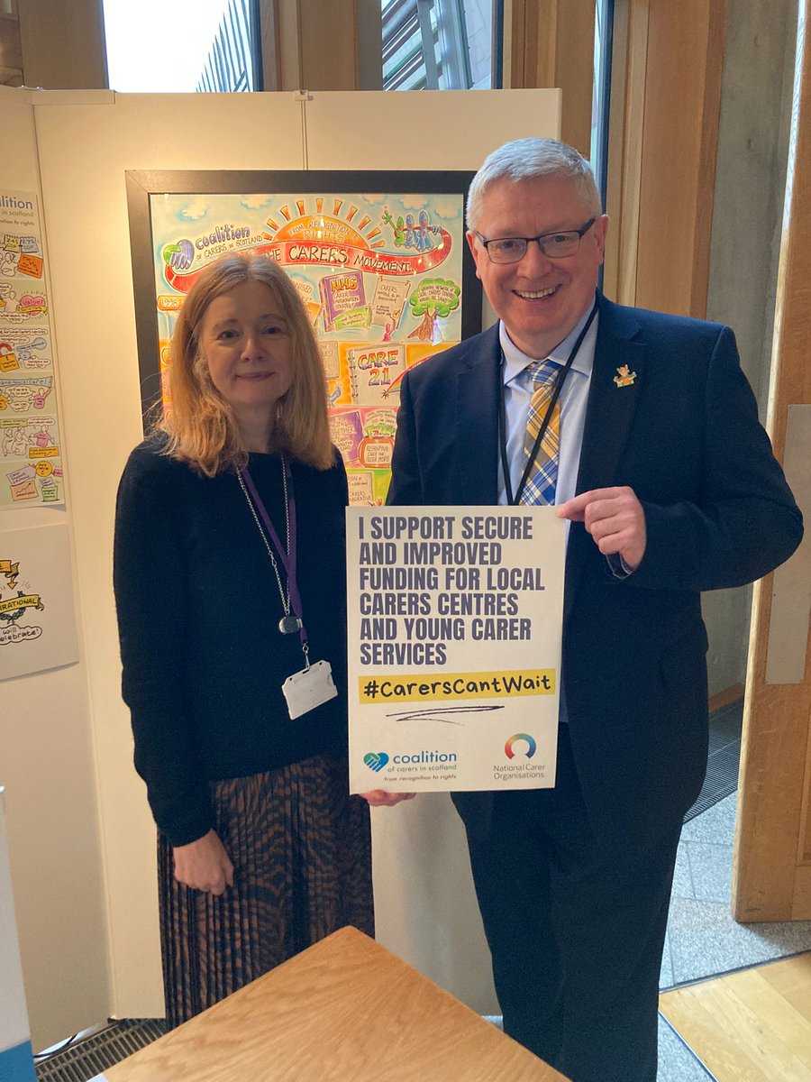 Coalition of Carers in Scotland (COCIS) (@carerscoalition) on Twitter photo In the last 2 years, 42% of carers centres in Scotland have received no increase in their funding from local authorities.
Thank you <a href="/clairebakermsp/">Claire Baker</a> and <a href="/_MWhitfield/">Martin Whitfield MSP</a> for supporting better and secure funding for local carers centres and young carer services.
#CarersCantWait In the last 2 years, 42% of carers centres in Scotland have received no increase in their funding from local authorities.
Thank you <a href="/clairebakermsp/">Claire Baker</a> and <a href="/_MWhitfield/">Martin Whitfield MSP</a> for supporting better and secure funding for local carers centres and young carer services.
#CarersCantWait