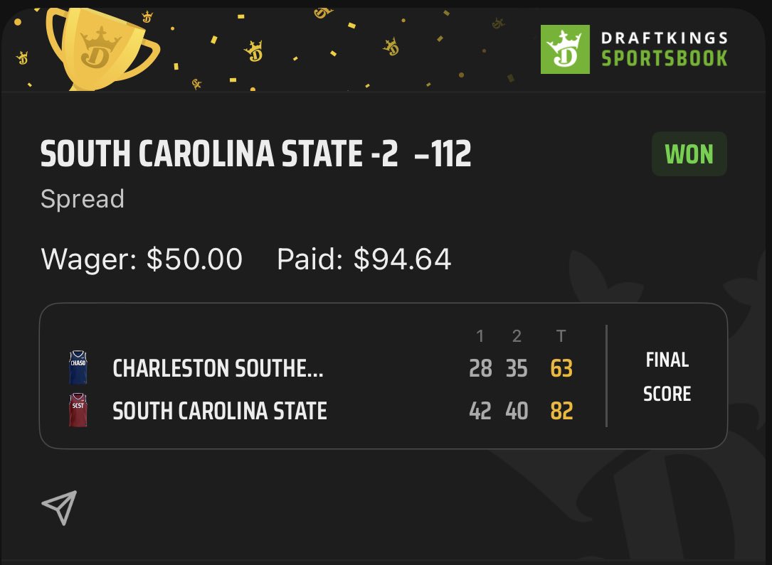 OutofLineBets's tweet photo. 🪜 DAY 3 Turbo $50 -> $1,000 🪜

$50 ➡️ $323.17 ✅

Nevada -11 (-121) 💰

THE GREATEST TO EVER DO IT!

Day 1: SC St -2 -112 ✅
Day 2: Brown +4.5 -115 ✅
Day 3: Nevada -11 -121 ✅
Day 4: TBD 💵

PURE DOMINATION 🤯 https://t.co/Qyi6W6fcpc