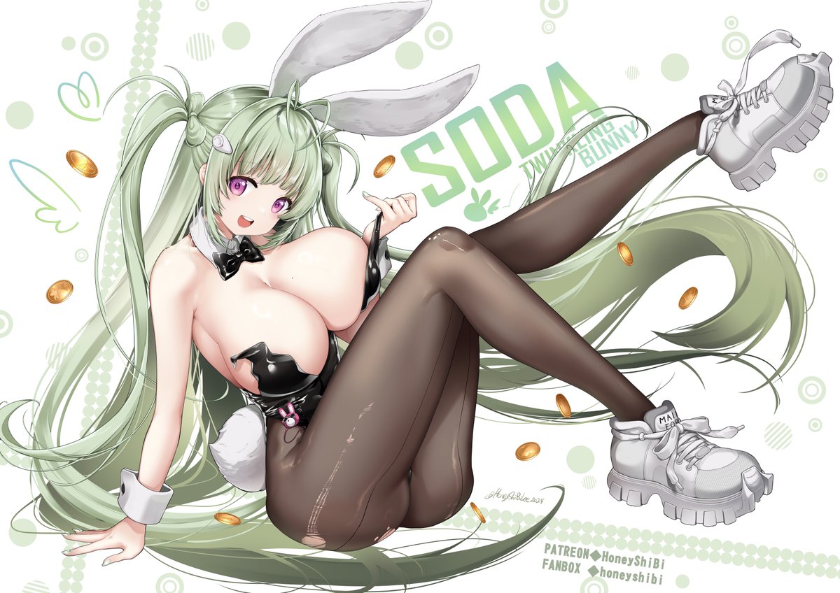 #今年も残りわずかなので今年一番伸びたのを貼る
バニースーツを着ているソーダです🐰 