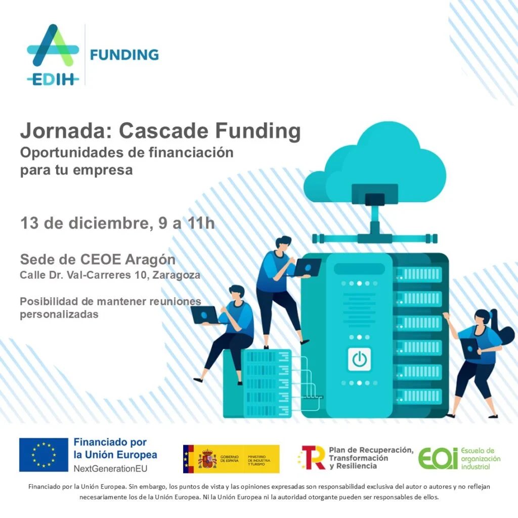 AragonEDIH (@aragondih) on Twitter photo Descubre los 𝐌𝐄𝐂𝐀𝐍𝐈𝐒𝐌𝐎𝐒 𝐘 𝐂𝐋𝐀𝐕𝐄𝐒 para obtener AYUDAS y FINANCIACIÓN para tus proyectos de innovación digital en una práctica e interesante jornada en <a href="/CEOEAragon/">CEOEAragon</a> con Graciela Garrido, experta en financiación en cascada.
Inscríbete ceoearagon.es/evento/cascade… Descubre los 𝐌𝐄𝐂𝐀𝐍𝐈𝐒𝐌𝐎𝐒 𝐘 𝐂𝐋𝐀𝐕𝐄𝐒 para obtener AYUDAS y FINANCIACIÓN para tus proyectos de innovación digital en una práctica e interesante jornada en <a href="/CEOEAragon/">CEOEAragon</a> con Graciela Garrido, experta en financiación en cascada.
Inscríbete ceoearagon.es/evento/cascade…