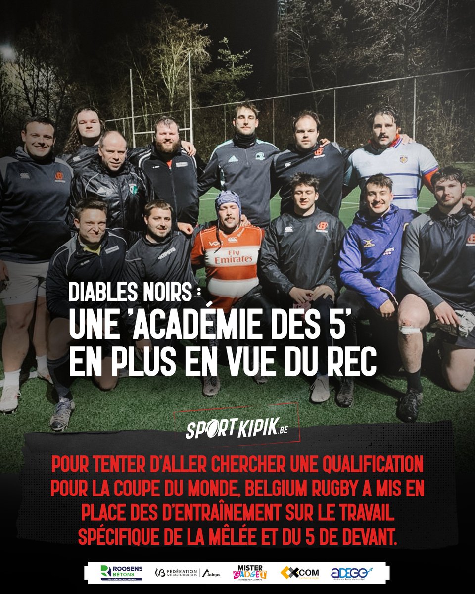 Dans le souhait de tout mettre en oeuvre pour tenter d’aller chercher une qualification pour la Coupe du Monde avec les Diables Noirs 🇧🇪, Belgium Rugby a mis en place des séances d’entraînement sur le travail spécifique de la mêlée et du 5 de devant ➡️ sportkipik.be/diables-noirs-…