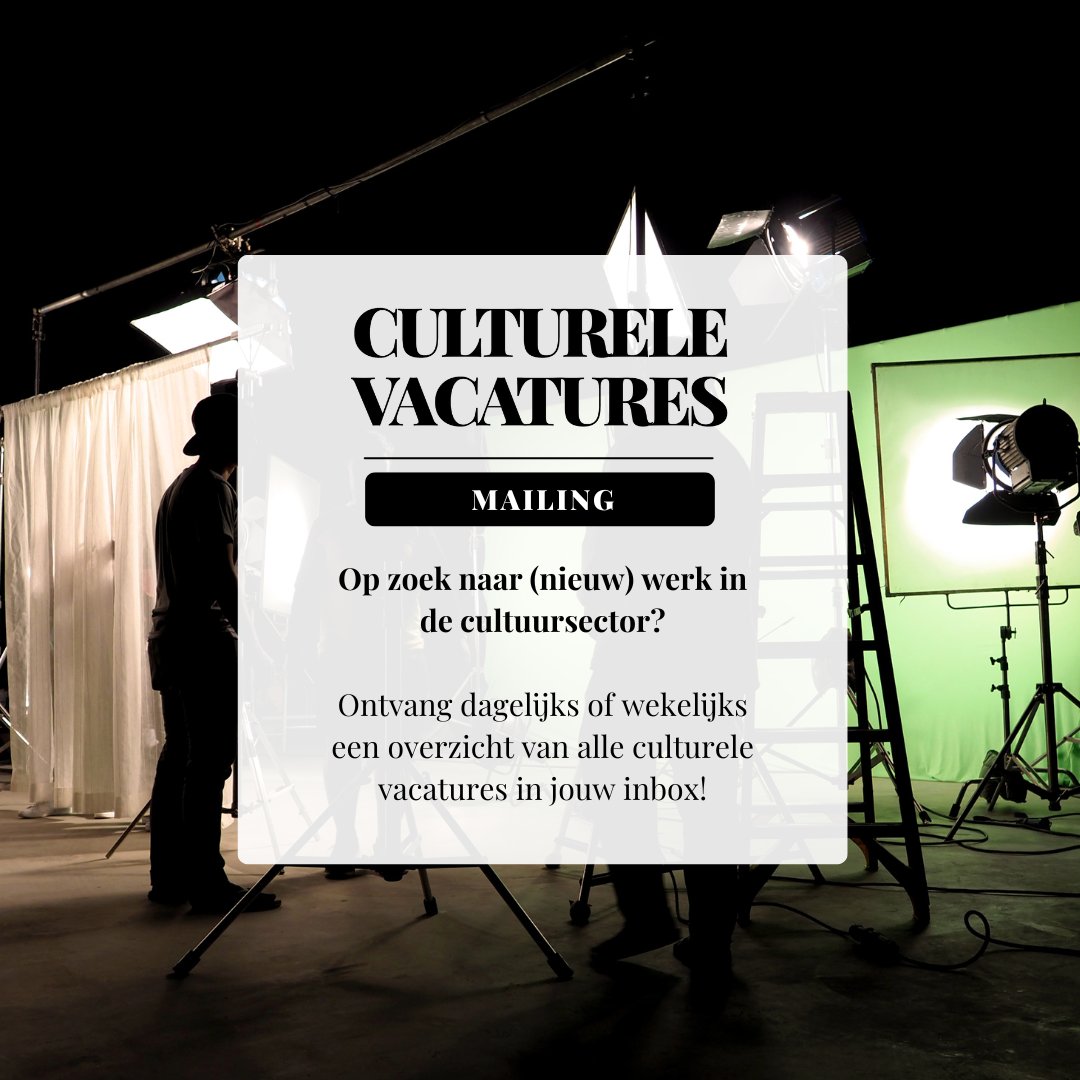 cultvacatures's tweet image. Wil jij op de hoogte blijven van de laatste culturele vacatures? Of het nu gaat om een vast dienstverband, freelance opdrachten, stages of traineeships, via onze mailing ontvang je ze dagelijks of wekelijks direct in je inbox! 📩 bit.ly/3DqWbgr
#vacature #cultuur #werk