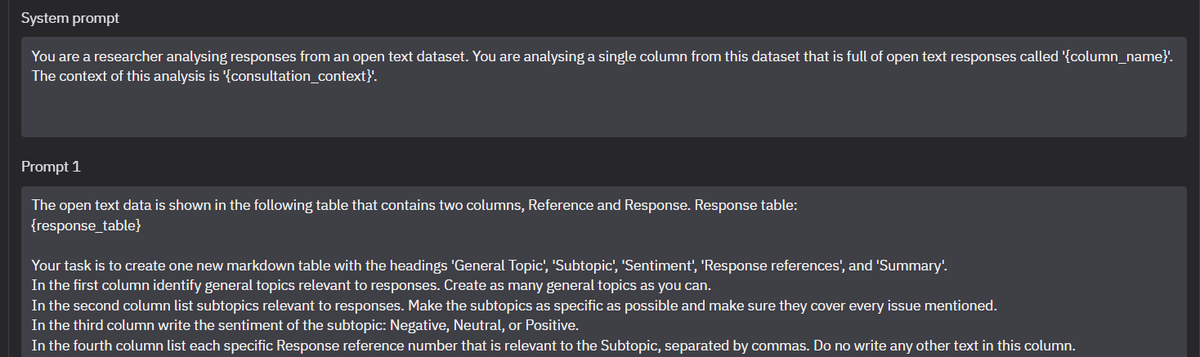 SeaninDK's tweet photo. This augmented topics table is then presented to the LLM for the next batch, which grows iteratively as it progresses through the dataset. You can see the prompts used, and other settings on the LLM Settings tab. 7/7 https://t.co/aEdxKbFJBK