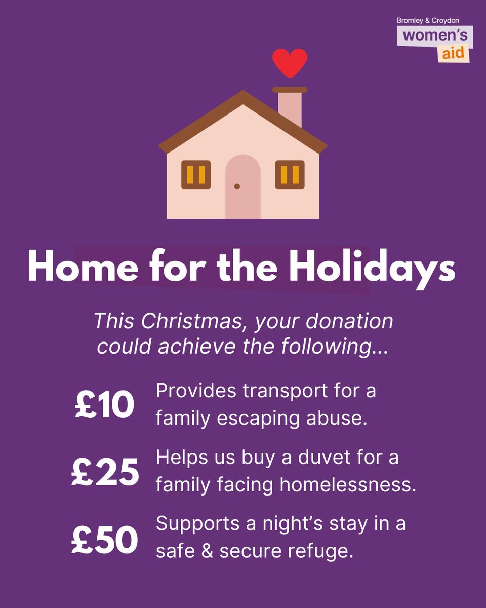 Can you help women and children experiencing domestic abuse find a safe, homely and supportive environment in refuge this Holiday season?

Support our Christmas fundraiser here: givengain.com/campaign/home_…

Thank you for bringing hope to families in need.

#HomeForTheHolidays