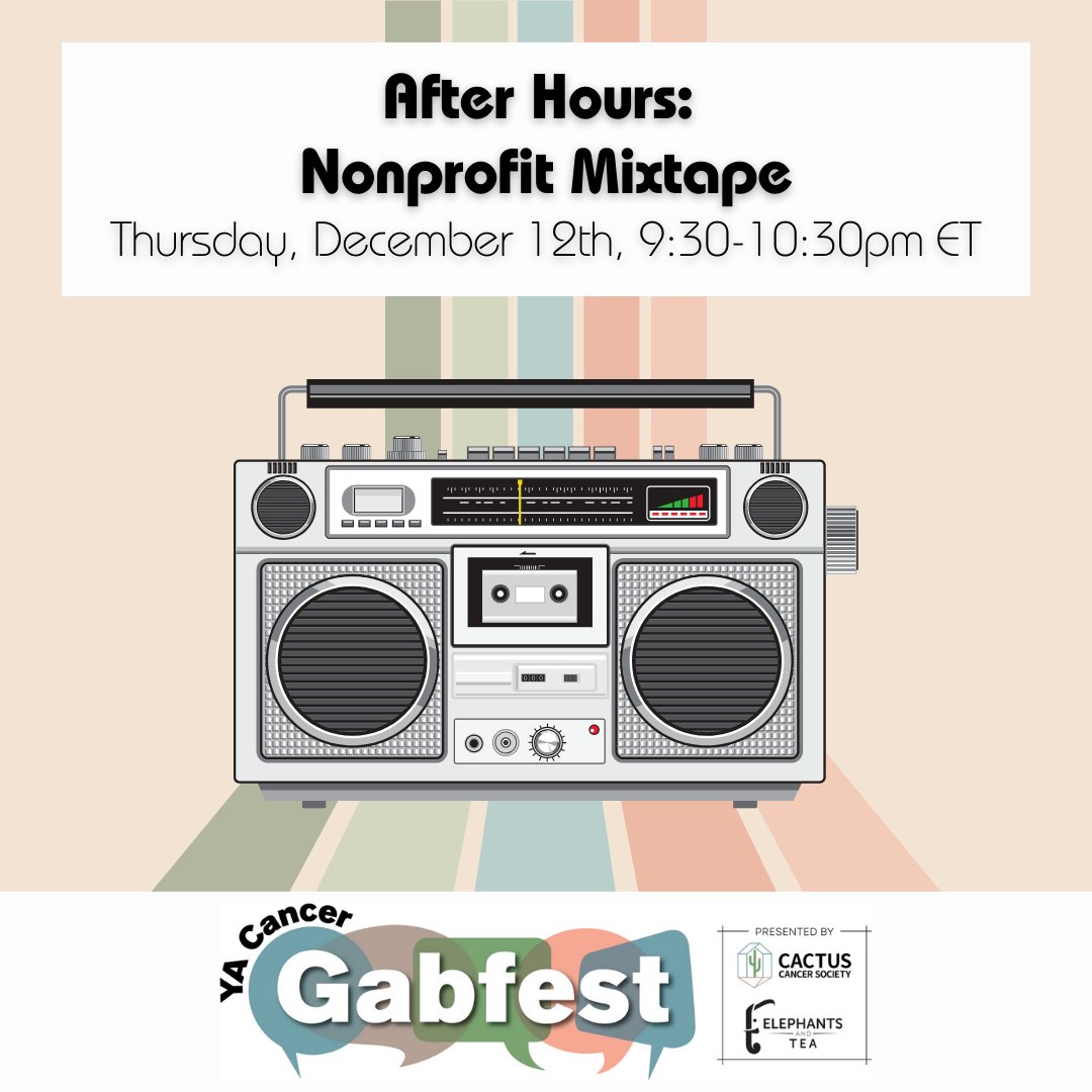 ElephantsTea's tweet photo. It's Day 4 of YA CANCER GABFEST!
Check out what we have scheduled for tonight!
Register here:
https://t.co/5Rj6Bh1Ix3
#YACancerGabfest #Gabfest #YACancerGabfest2024 #Year5 #YACancerSupport #AYACancerSupport #AYAsupport #AYAcancer #YAcancer #community https://t.co/GQ92QLxYbL
