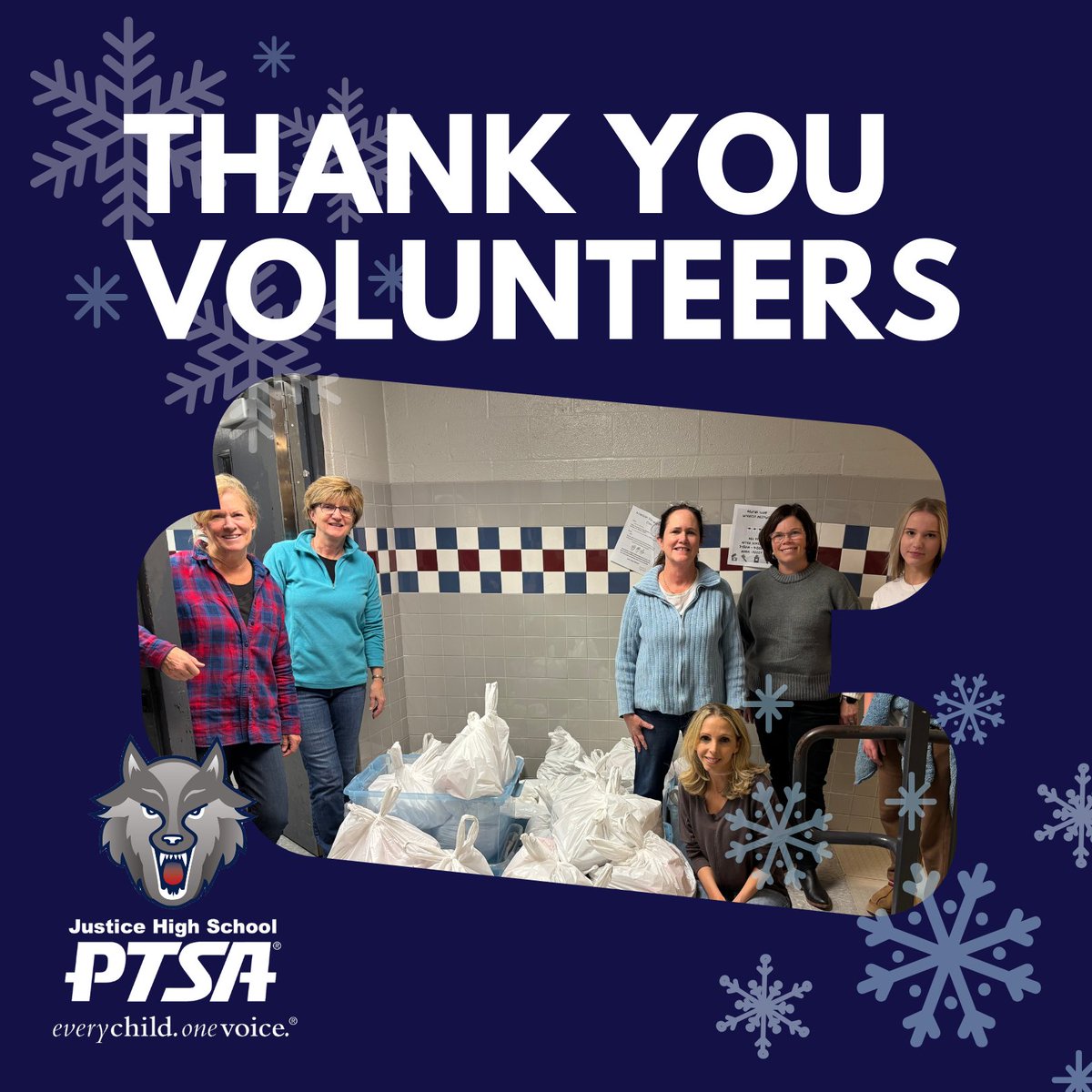 Thank you to our fabulous group of Wolf Shack volunteers who packed a mountain of family food bags for the December break! The bags will be available for any student to pick up in the Wolf Shack this week and next week.