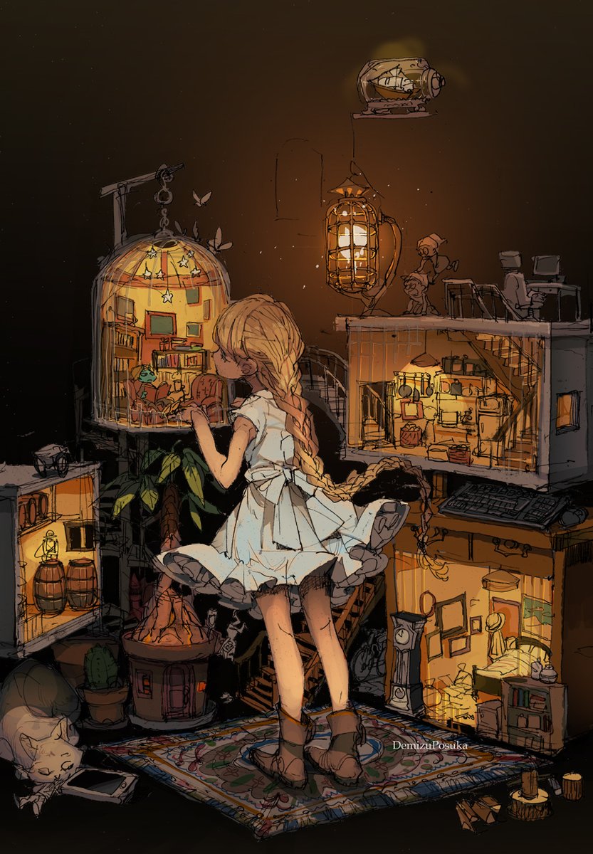 「鳥かごの部屋 」|出水ぽすか(ポ～ン）🦉🎃🦈のイラスト