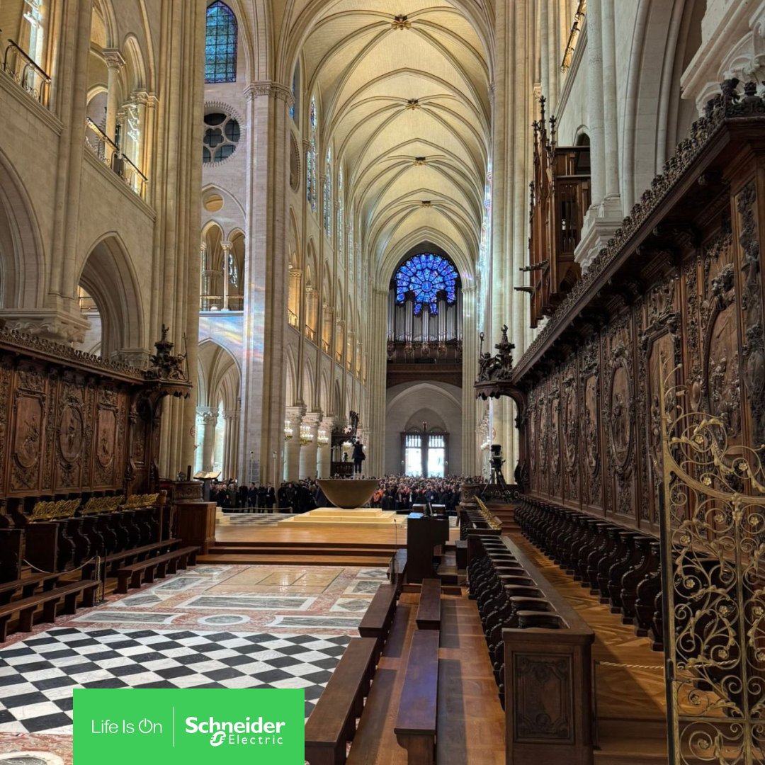 shail1220's tweet photo. The reopening of Notre-Dame de Paris has been a moment of immense pride! ⭐️

 @Schneider Electric was honored to contribute to this historic restoration &amp; proved that sustainable innovation can go hand in hand with respect for the past.
Click here  👉 https://t.co/QzXReMhFEk https://t.co/Wy1N4fE8MD