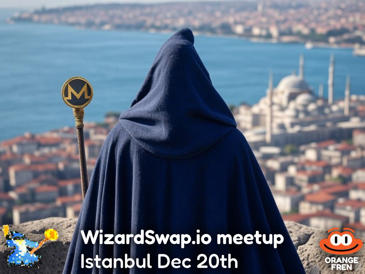 OrangeFren.com (@orangefren) on Twitter photo Thanks to <a href="/WizardSwap_io/">WizardSwap_io</a> we're delighted to announce a meetup in Istanbul, Türkiye 🇹🇷
This is our 2⃣0⃣th meetup‼️
Join us at the WizardSwap sponsored meetup on Friday the 20th of December and let's talk Bitcoin, Monero, Zano & blockchain privacy
👉Sign up here: Thanks to <a href="/WizardSwap_io/">WizardSwap_io</a> we're delighted to announce a meetup in Istanbul, Türkiye 🇹🇷
This is our 2⃣0⃣th meetup‼️
Join us at the WizardSwap sponsored meetup on Friday the 20th of December and let's talk Bitcoin, Monero, Zano & blockchain privacy
👉Sign up here: