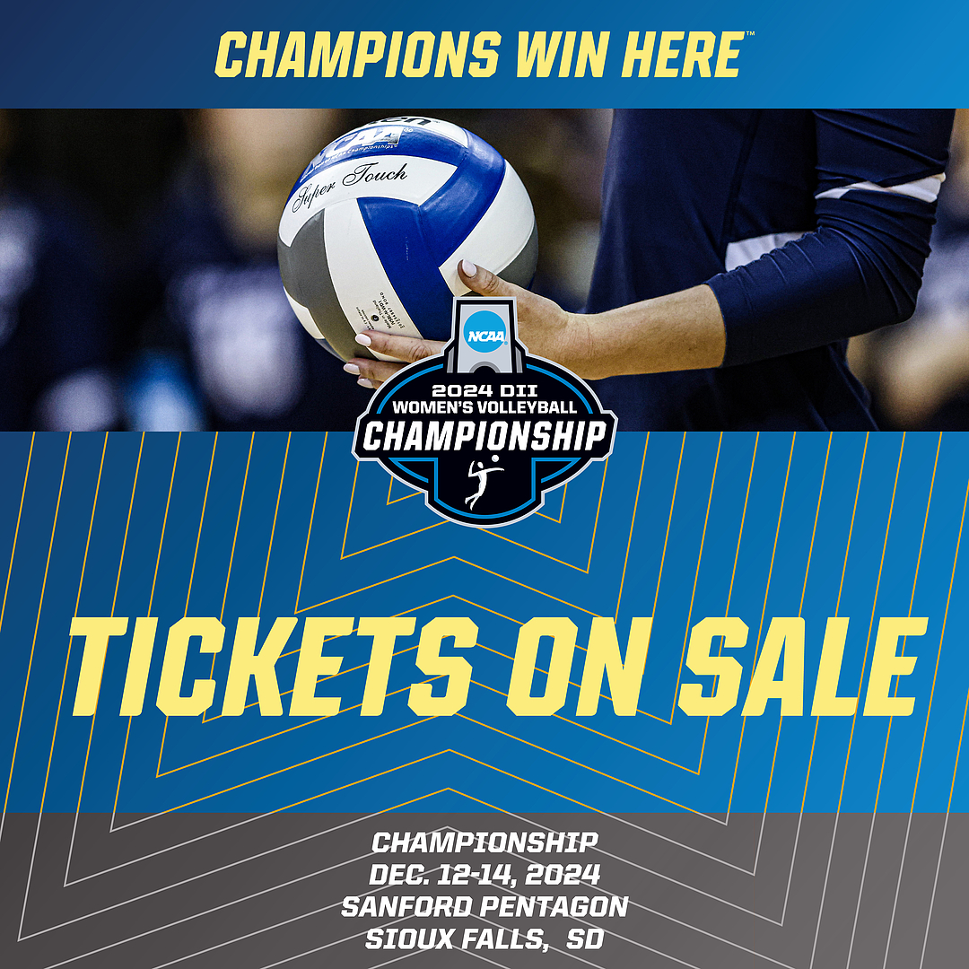 .<a href="/NCAADII/">NCAA Division II</a> National Volleyball Championship Tourney ➡️ Quarterfinals

<a href="/GannonVB/">Gannon University VB</a> vs. <a href="/angelostatevb/">Angelo State Volleyball</a>, 11 am
<a href="/SFState_VB/">SF State Volleyball</a> vs. <a href="/UCOvolleyball/">UCO Volleyball</a>, 1:30 pm
<a href="/WingateVB/">Wingate Volleyball</a> vs. <a href="/Lynn_Knights/">Lynn Athletics</a>, 4:30 pm
<a href="/BentleyVball/">Bentley University Volleyball</a> vs. <a href="/FerrisStVball/">Ferris St Volleyball</a>, 7 pm

#SanfordSports <a href="/NorthernSunConf/">NSIC</a> <a href="/SFSportsAuth/">Sioux Falls Sports Authority</a>