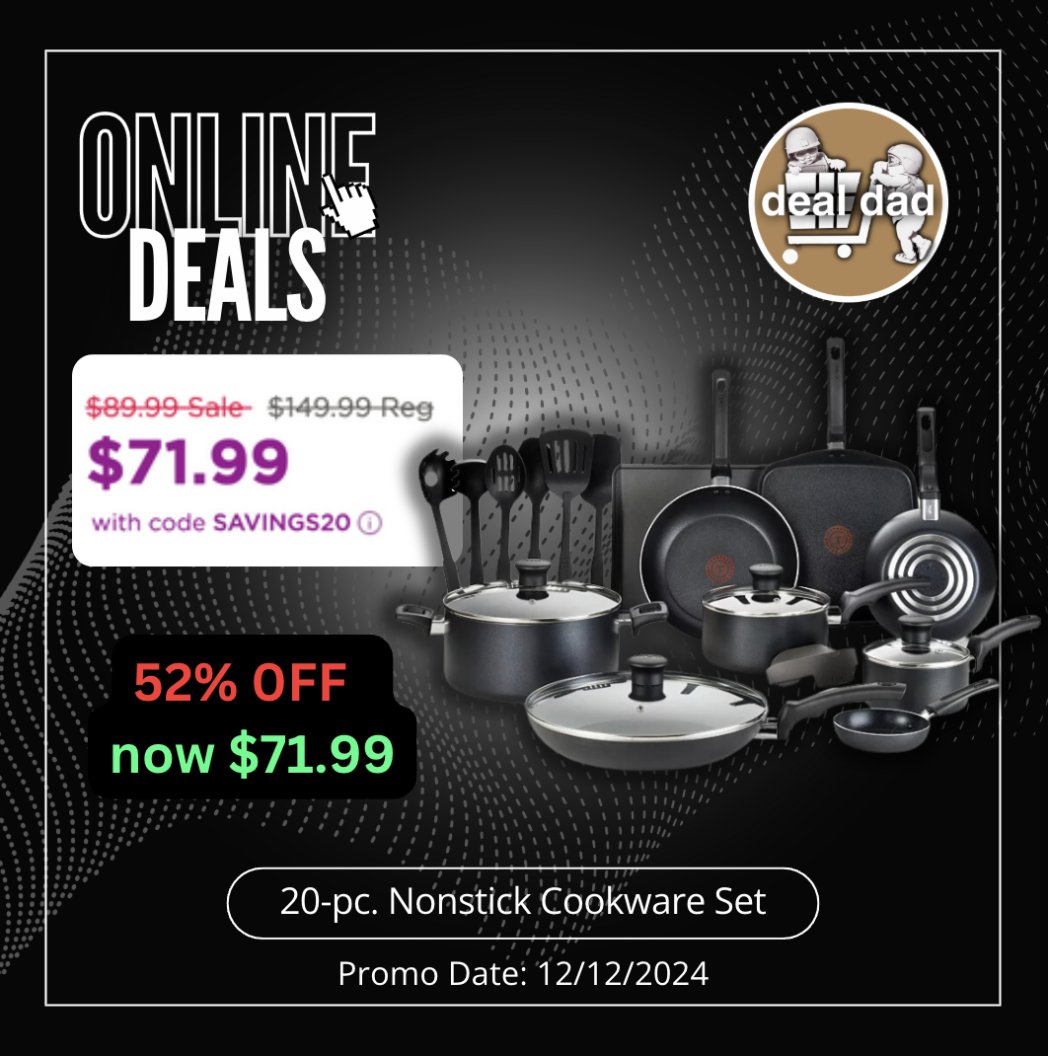 GoyOfNazareth's tweet image. 🍴 52% OFF!

Upgrade your kitchen with the T-Fal Essentials 20-Piece Nonstick Cookware Set! 🥘 Perfect for effortless cooking and easy cleanup.

🔗👉 shopstyle.it/l/cj0IN #DealDad #CookwareUpgrade #KitchenGoals #BudgetFinds ad