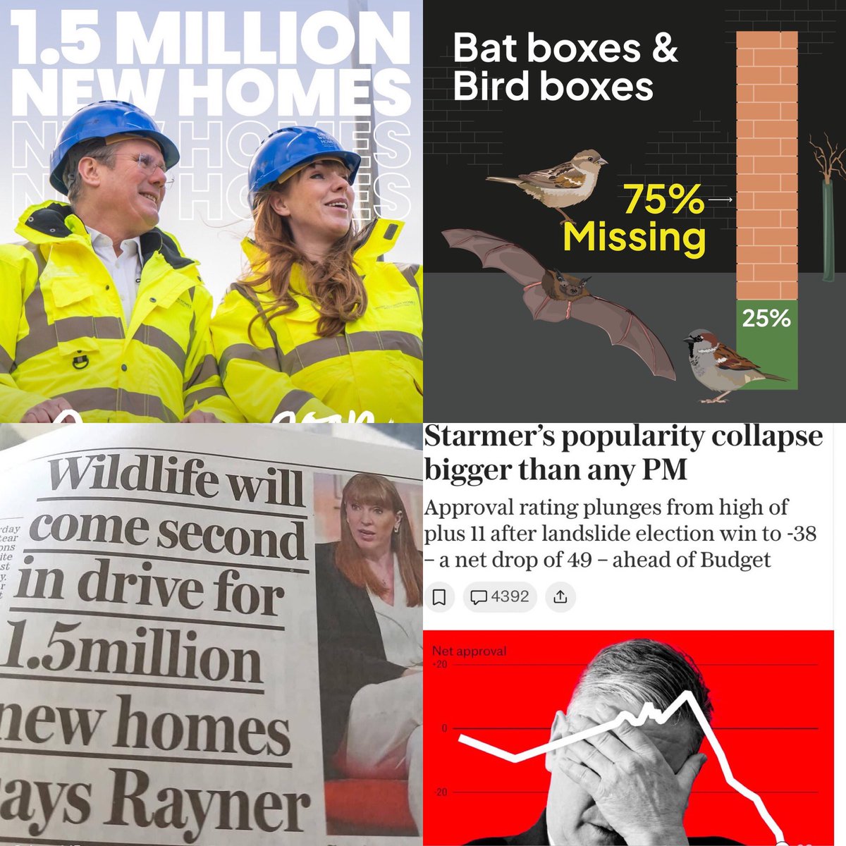 domdyer70's tweet photo. Something tells me Labour bulldozing the environment &amp; destroying wildlife &amp; habitats to build millions new homes will not be a vote winner https://t.co/aAYI2Tz13Z