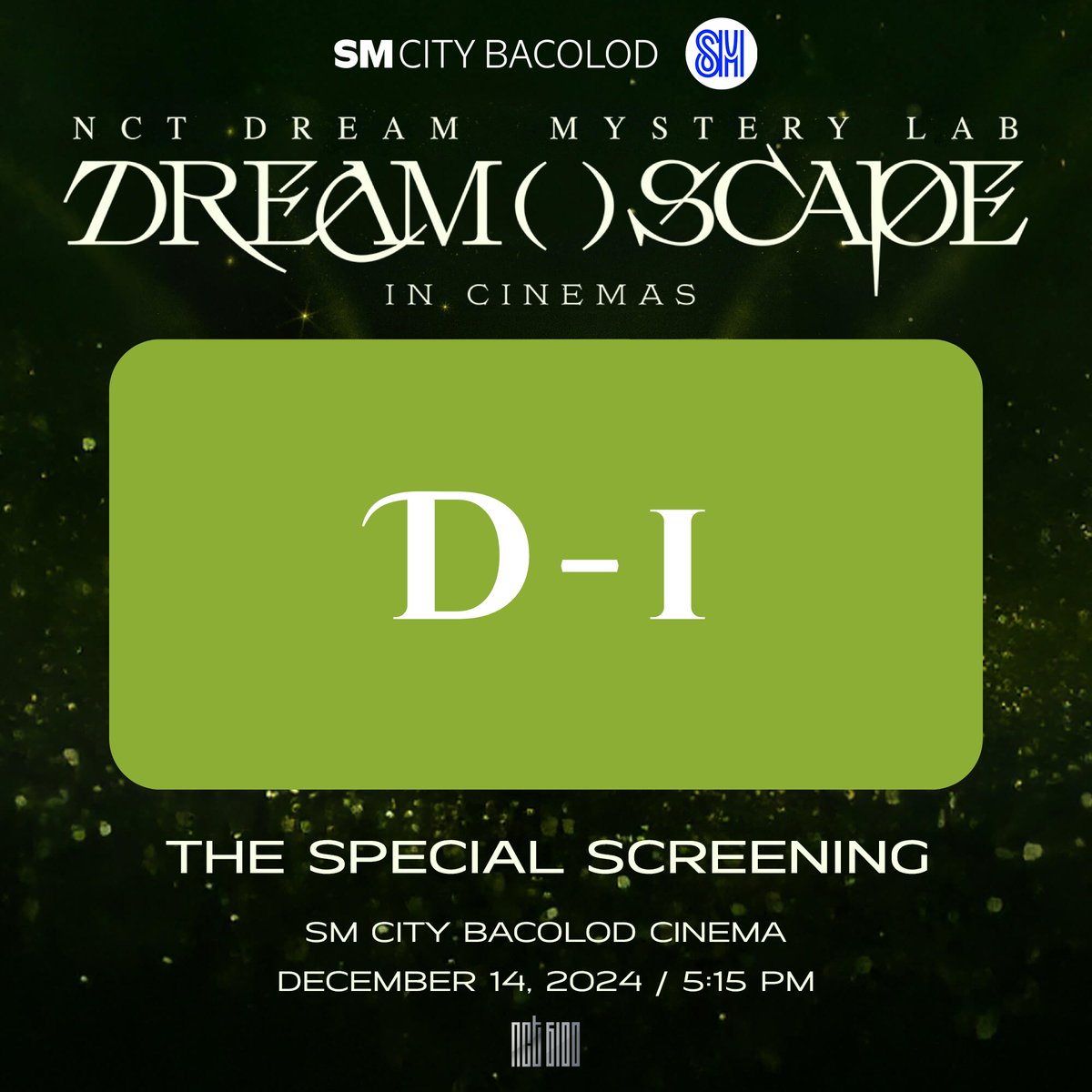 nct6100's tweet photo. ⚡️1 Day to Go!⚡️

✨Dress Code Alert

📍SM Cinema Bacolod
📅12/14/24
⏰5:15 PM

🎫Special Screening Package https://t.co/vwdEq3XmRK

🎟️Tickets available via the SM Cinema app or at SM Cinema ticket booths.

Let’s unite, cheer, and immerse ourselves in the magic of DREAM( )SCAPE! https://t.co/ecAAEU5JBD