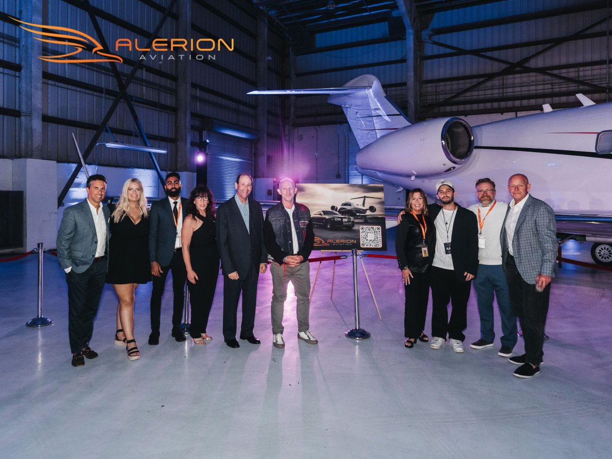 "We were thrilled to host an exclusive Art Basel event at our Opa Locka, Miami hangar! The Alerion Aviation team was proud to sponsor this celebration of art and innovation in the heart of Miami. ✈️🎨 #ArtBaselMiami #AlerionAviation #PrivateAviation" #BizAv
