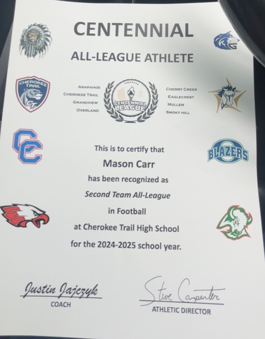 Super blessed to be named 2nd team all league for my junior year in the toughest league in Colorado!