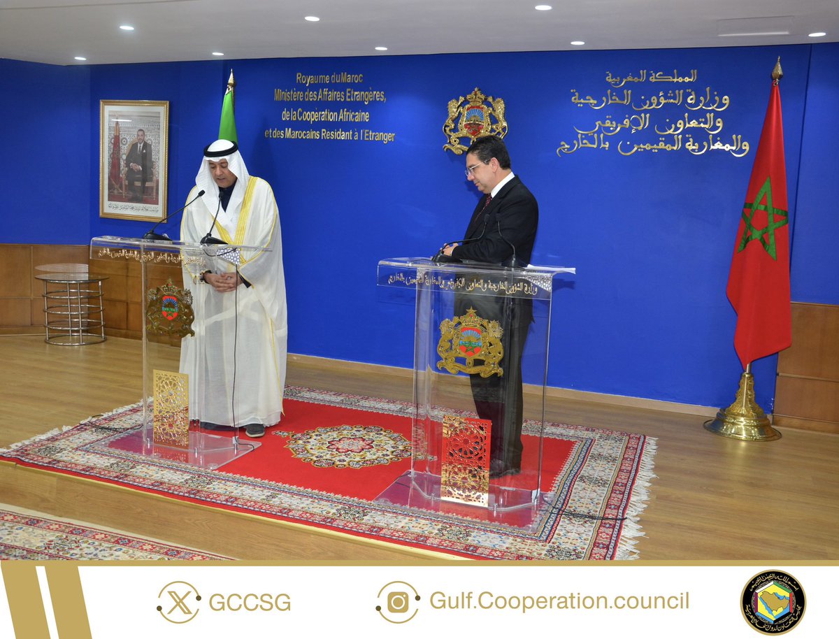 معالي الأمين العام <a href="/jasemalbudaiwi/">جاسم محمد البديوي</a>: أؤكد على مواقف دول المجلس وقراراتها الثابتة الداعمة لمغربية الصحراء، والحفاظ على أمن واستقرار المملكة المغربية ووحدة أراضيها، وقرار مجلس الأمن 2756 الصادر بتاريخ 31 أكتوبر 2024م، بشأن الصحراء المغربية. 

<a href="/MarocDiplo_AR/">الدبلوماسية المغربية 🇲🇦</a> 

#مجلس_التعاون
#المغرب