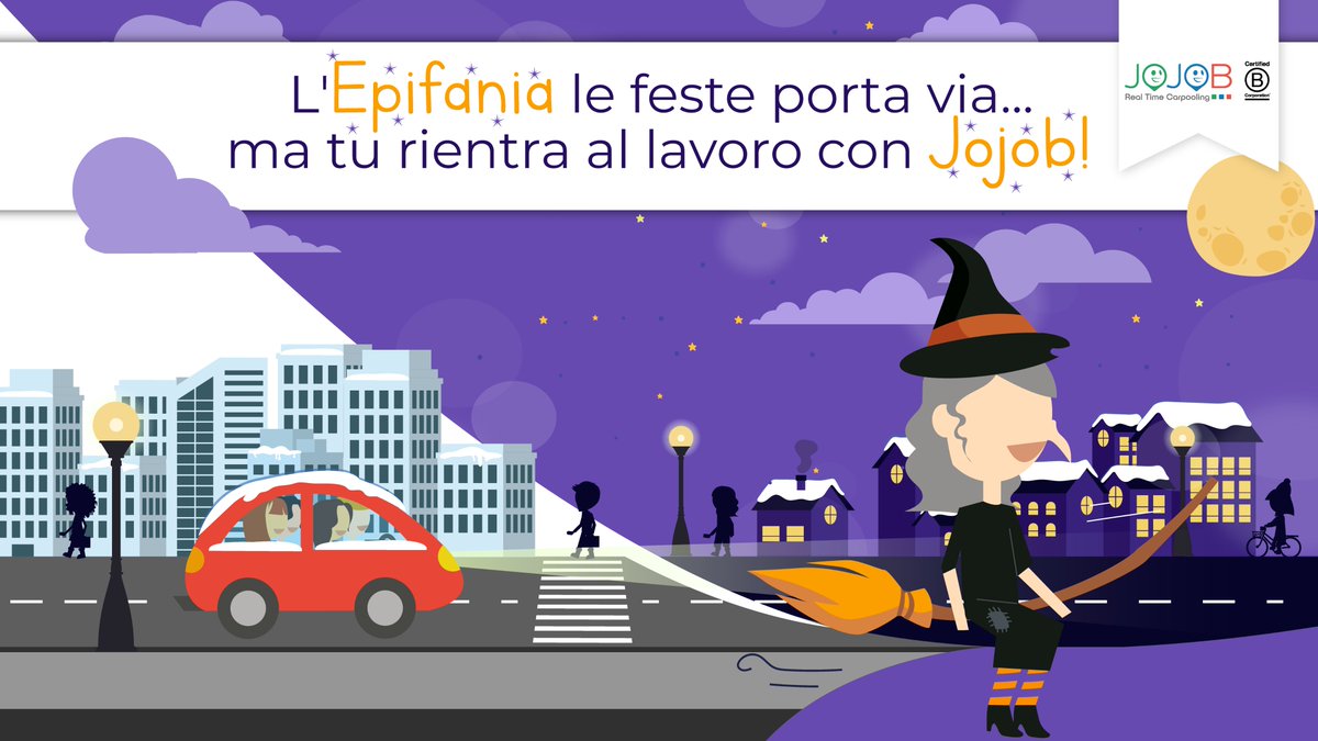 Buona Epifania! Non farti trovare impreparato per il ritorno al lavoro...organizza subito i tuoi viaggi con JojobRT. 🚗🍃🌏

#epifania #lavoro #JojobRealTimeCarpooling