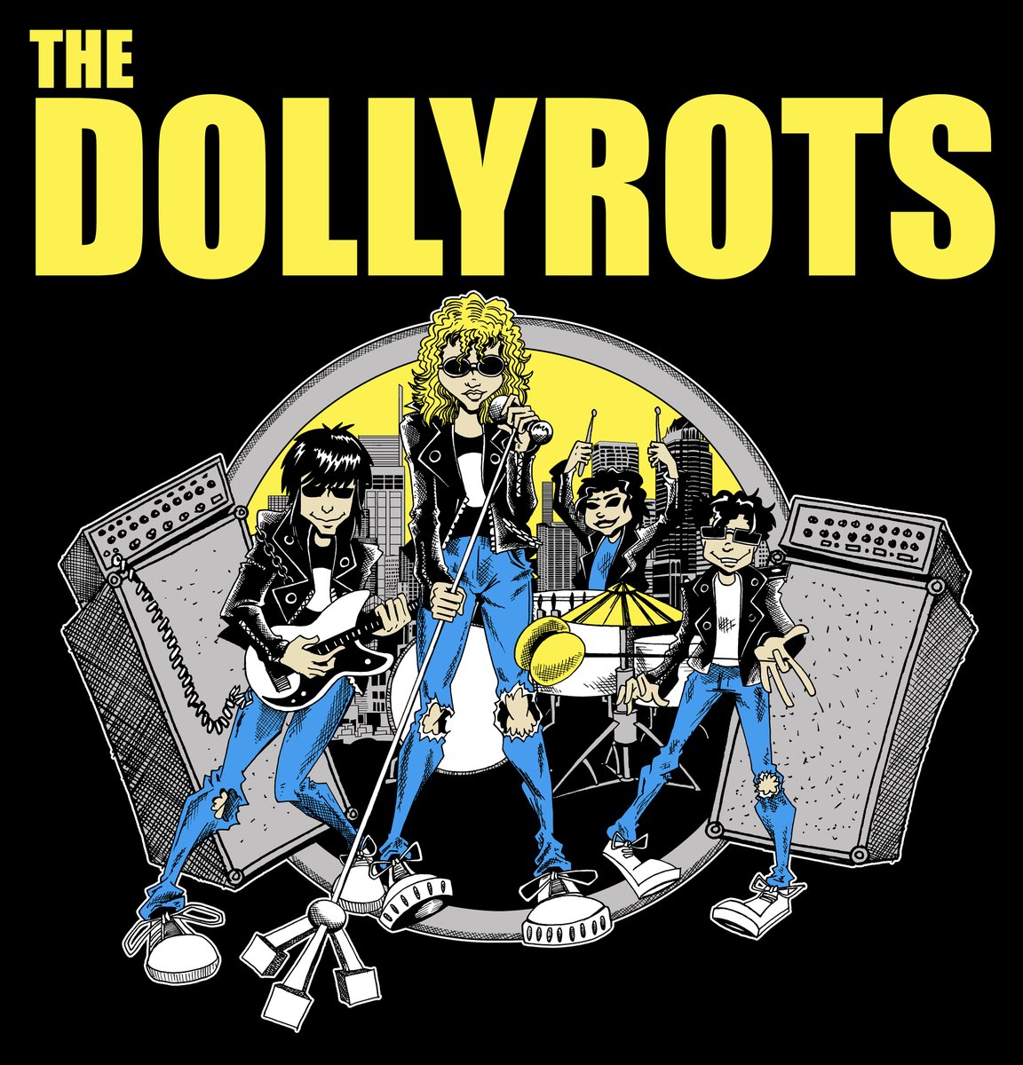 OuthouseCartoon's tweet photo. Did a couple more merch designs for @TheDollyrots  !  Hit up their page for a link to their store!  Check out their music while you're at it too, cuz they rock!
#Dollyrots #punk #punkrock #punkart #bandmerch #merchdesign #Christmasshopping #art #artist https://t.co/DQ3e9jI3qY