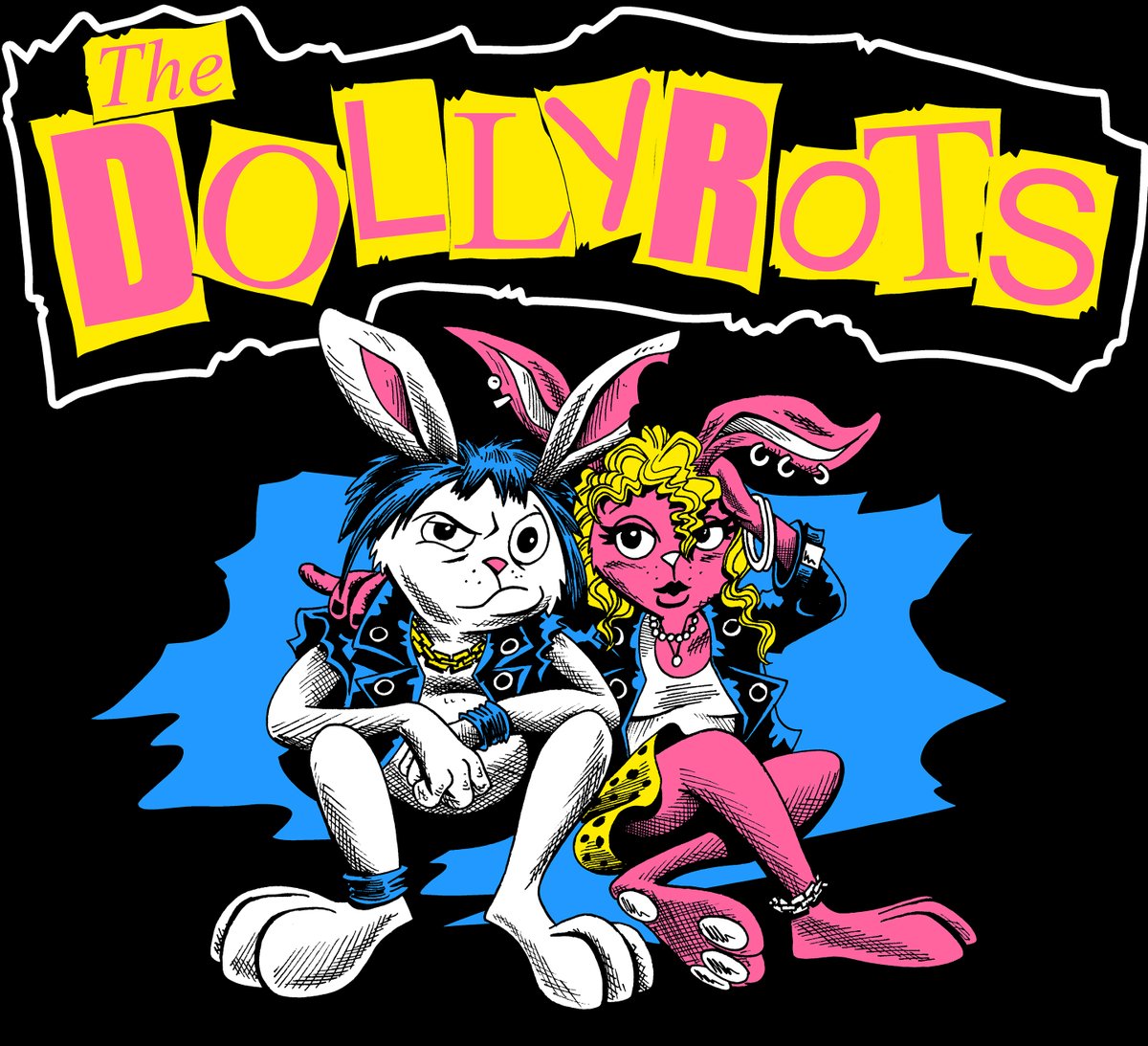 OuthouseCartoon's tweet photo. Did a couple more merch designs for @TheDollyrots  !  Hit up their page for a link to their store!  Check out their music while you're at it too, cuz they rock!
#Dollyrots #punk #punkrock #punkart #bandmerch #merchdesign #Christmasshopping #art #artist https://t.co/DQ3e9jI3qY