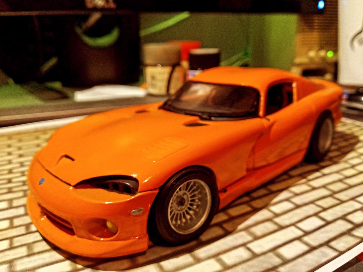 Monogram '70 Chevelle complete - Revell Viper GTS rebuild almost there too. That'll be six builds so far - must do better next year.