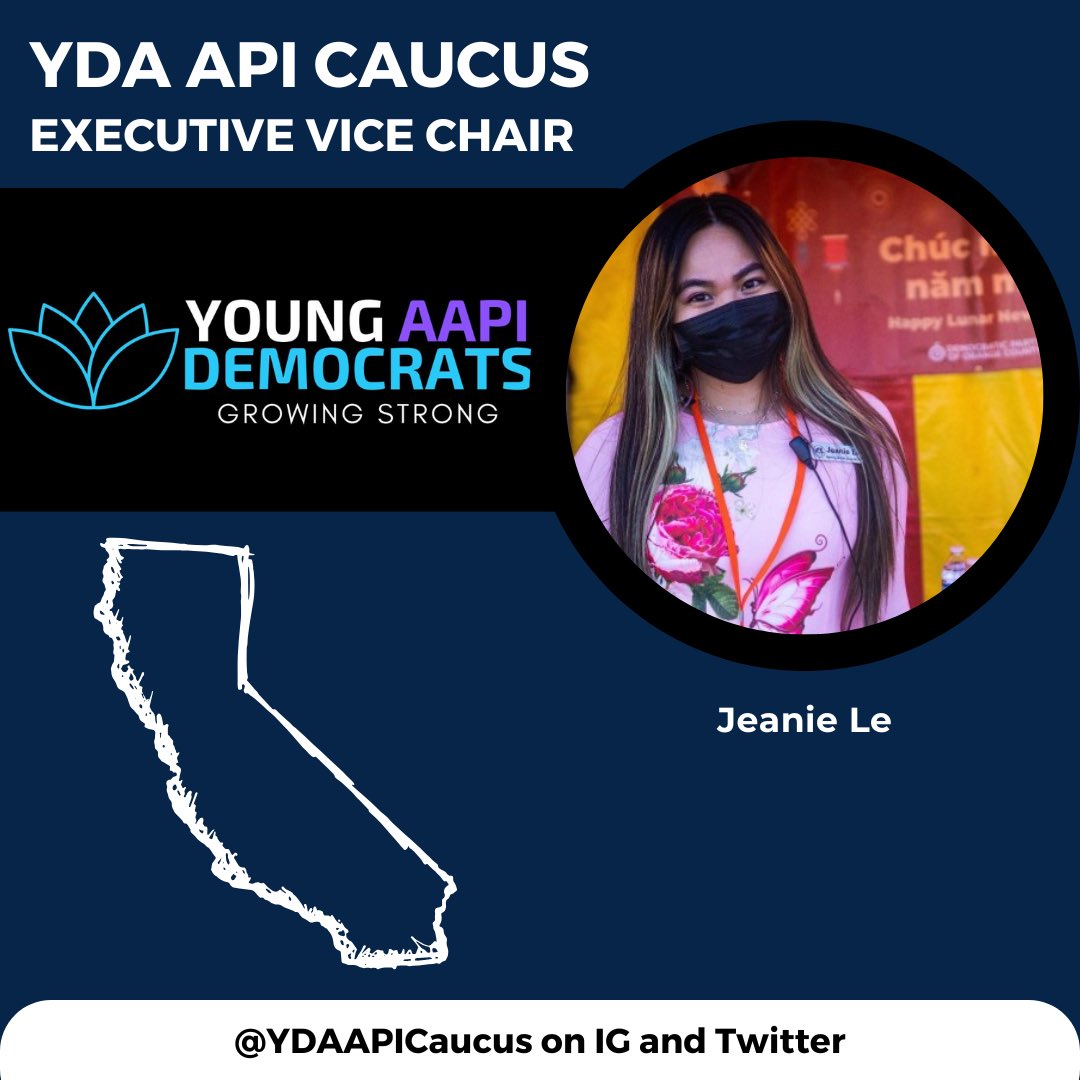 ydaapicaucus's tweet photo. Meet your Young Democrats of America Asian Pacific Islander Caucus Executive Board!

* Chair: Jason Park (he/him)👨‍⚖️
* Executive Vice Chair: Jeanie Le (she/they) 🌟 https://t.co/n50YZOvkkv