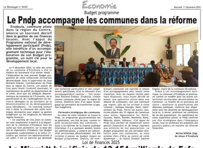 PNDP_Cameroun's tweet photo. 📌Depuis le 04 décembre 2024, le PNDP apporte son expertise à 10 communes choisies dans chacune des 10 régions du pays, pour la préparation de leur budget en mode programme. Ndere 2, Kette, Gazawa, Evodoula, Ndom, Baschéo, Mbouda, Ambam, Bamenda 3, Idenaou se mettent à la page🇨🇲 https://t.co/Dvsie1qygF