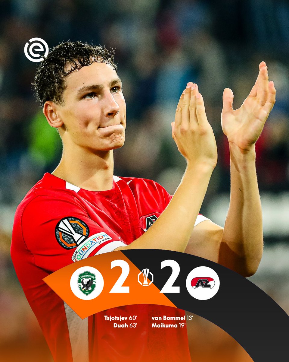 eredivisie's tweet photo. 𝘼𝙕 geeft haar voorsprong weg, terwijl 𝙁𝘾 𝙏𝙬𝙚𝙣𝙩𝙚 een punt uit Griekenland meeneemt 🤔

#UEL #LUDAZ #OLYTWE https://t.co/xDxoaPIqi7