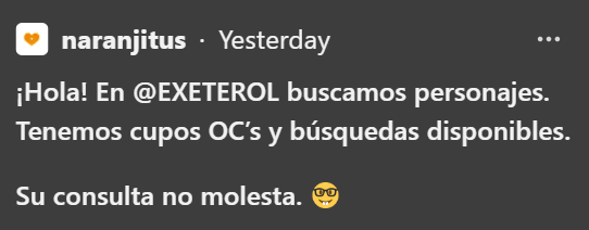 🍊; Ya sabéis!! @EXETEROL