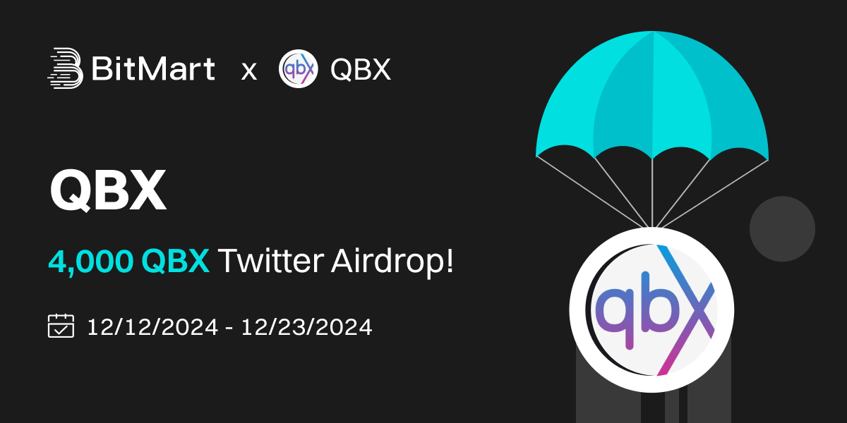 🌟 #BitMart X #QBX #Airdrop 🌟

1️⃣Follow <a href="/BitMartExchange/">BitMart</a> &amp; <a href="/qiibeefdn/">qiibee foundation</a> 
2️⃣Join t.me/BitMartExchange &amp; t.me/qbx_community
3️⃣RT &amp; Tag 3 frds &amp; Like
4️⃣Fill in forms.gle/nVi3prumzuAemJ…

🎁 400 winners / 4,000 QBX
Register 👉bitmart.com/invite/OPS/en-…