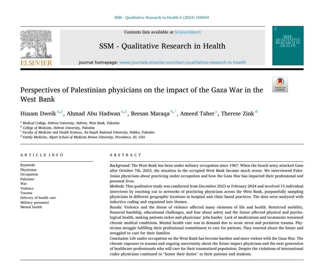 husamdweik10's tweet photo. "Health as complete physical, mental and social well-being is impossible during occupation and war."
I hope peace finds its way to Gaza.🙏🏻
 
https://t.co/LsDAc57j9J https://t.co/SVXVRTMoEs