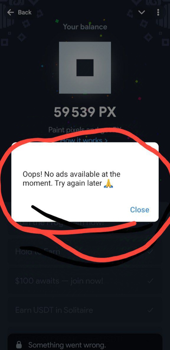 dasbubul6152's tweet photo. @notpixelx Admin please solve this issue we cannot watch ads. https://t.co/aoVtUhwo22