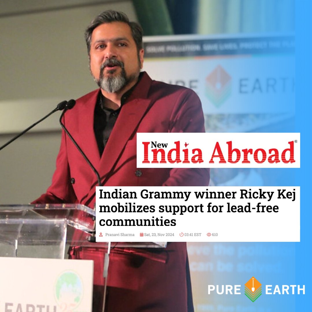 Thrilled to see Grammy winner <a href="/rickykej/">Ricky Kej</a> featured in @NewIndiaAbroad for his support of our work at our 25th Anniversary Benefit in NY. Ricky is a Pure Earth Leadership Council Member &amp; spoke passionately about the impact of lead poisoning on Indian youth.

newindiaabroad.com/english/people…