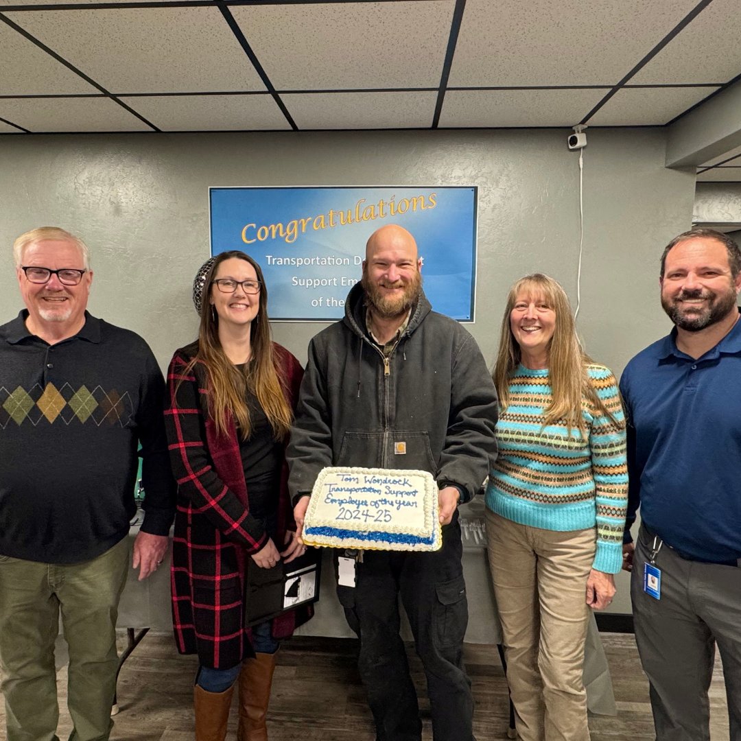 ShawneePublic's tweet photo. 🎉🚍 Congrats to Tom Wondrock, our Transportation Employee of the Year! Always with a smile and ready to help, Tom goes above &amp; beyond every day! Thank you for making Shawnee Public Schools a better place! 

#GoWolves #ShawneeStrong https://t.co/f3Wf6u18TM