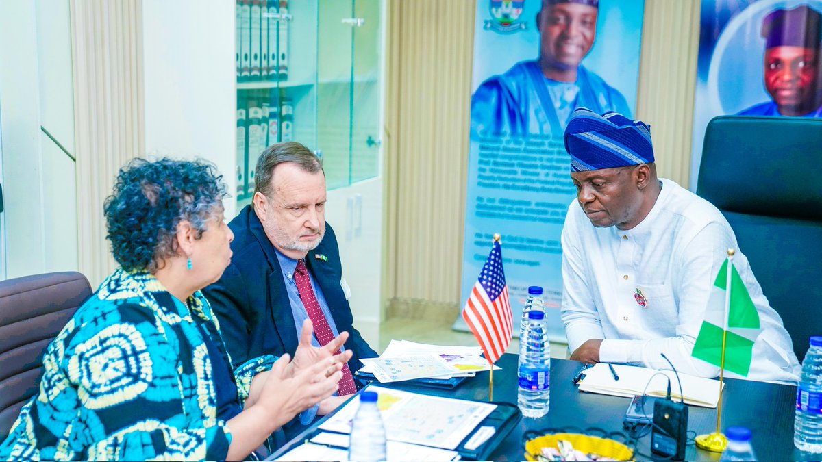 nentawe1's tweet photo. Today, I had the honor of receiving Richard M. Mills Jr., the U.S. Ambassador to Nigeria, on a courtesy visit. He was accompanied by USAID Mission Director Melissa Jones and Senior Humanitarian Advisor for USAID Nigeria, Patrick Robin. It was an excellent opportunity to strengthen ties and explore avenues for impactful partnerships.

Our discussions centered on the strategic role USAID will play in advancing the Ministry's initiatives. We deliberated on funding opportunities and collaborations to upscale programs aimed at improving the lives of vulnerable populations and addressing pressing humanitarian challenges. This engagement underscores the importance of international cooperation in driving sustainable development.