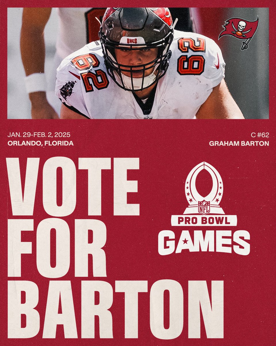 Tampa Bay Buccaneers (@buccaneers) on Twitter photo The rookie center is tied for sixth in the league for sacks allowed (1) and QB hits allowed (2) 💪
1 repost = 1 #ProBowlVote for <a href="/grahambarton53/">Graham Barton</a> The rookie center is tied for sixth in the league for sacks allowed (1) and QB hits allowed (2) 💪
1 repost = 1 #ProBowlVote for <a href="/grahambarton53/">Graham Barton</a>